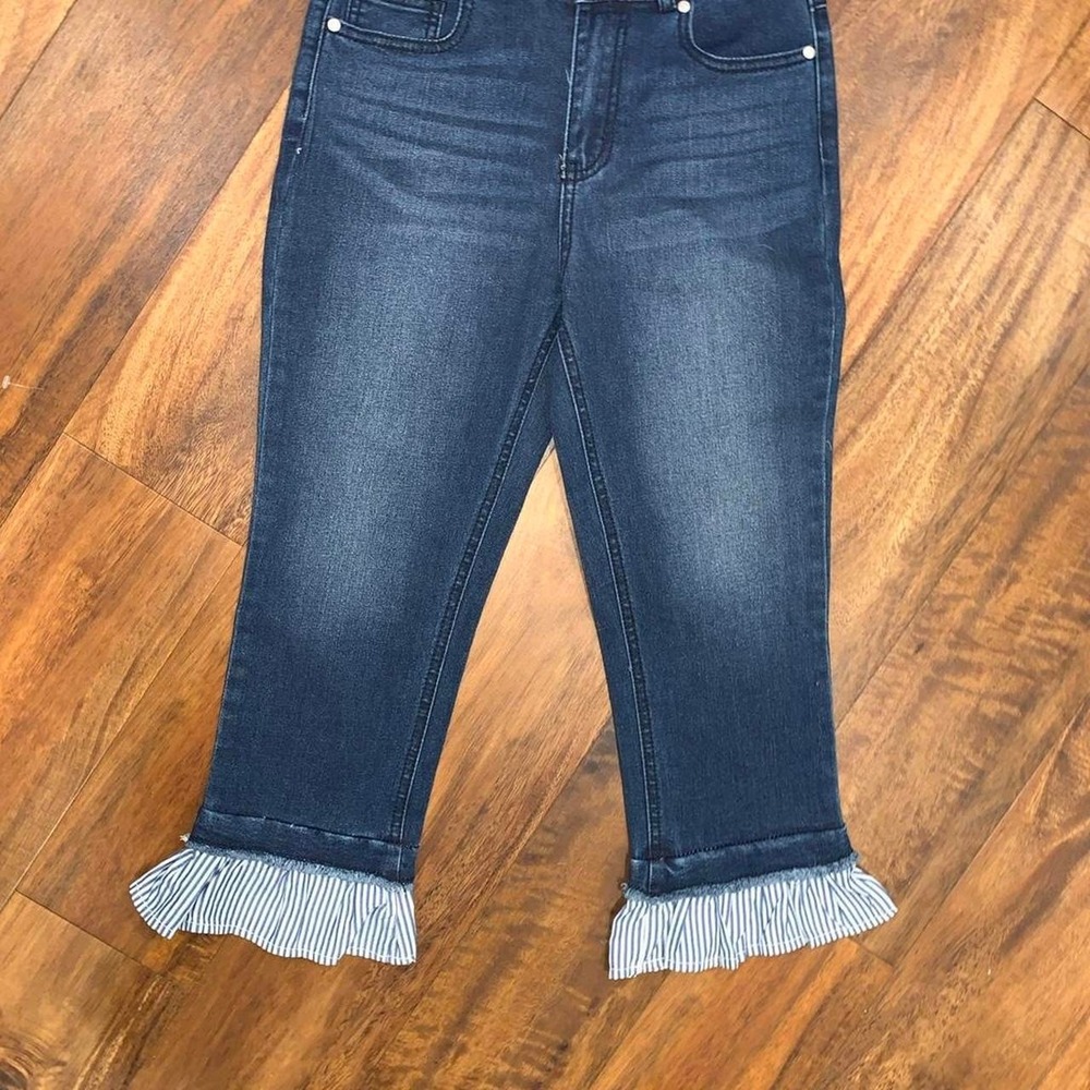 Girls size 12 children's jeans #childrens #girls #size12 Blue denim ruffle